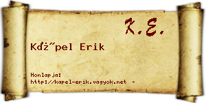 Kápel Erik névjegykártya
